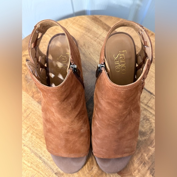 Franco Sarto Tan Peep-Toe Ankle Boots - Picture 7 of 7